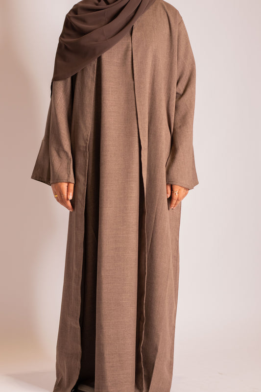 Linen Abaya Set - Cedar